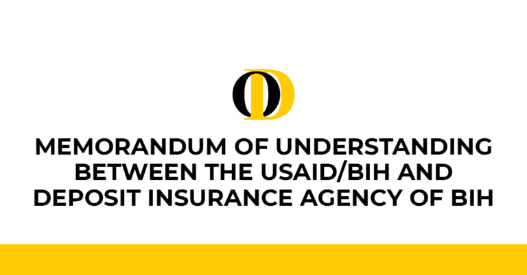 Memorandum of Understanding between the USAID/BiH and Deposit Insurance Agency of BiH
